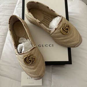 Gucci Espadrille Chevron Raffia